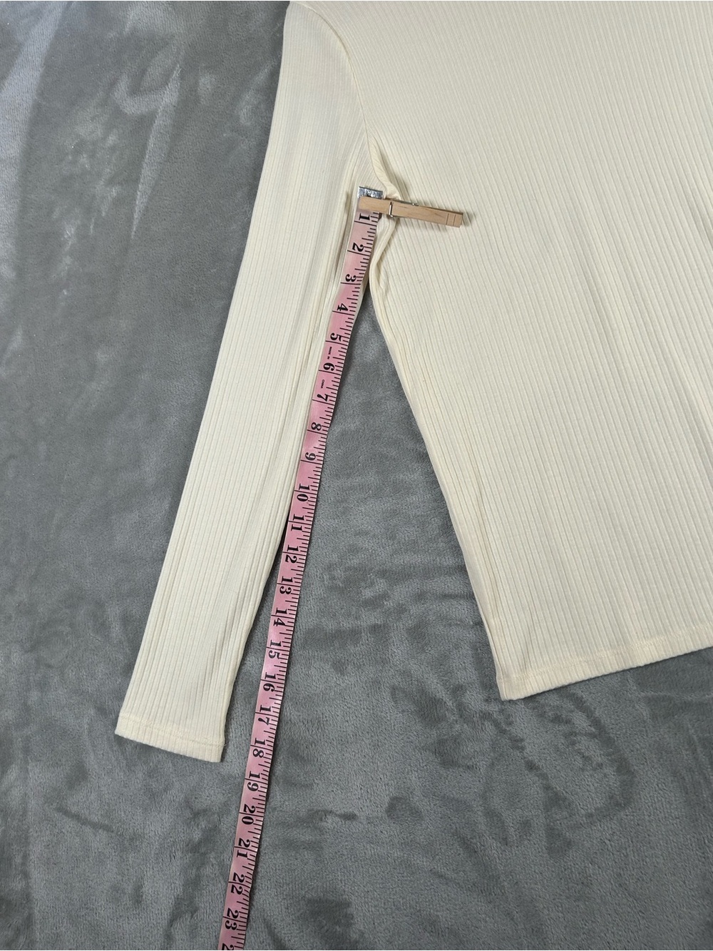 Madewell Cream Ribbed Long-Sleeve turtleneck Top - Picture 7 of 8